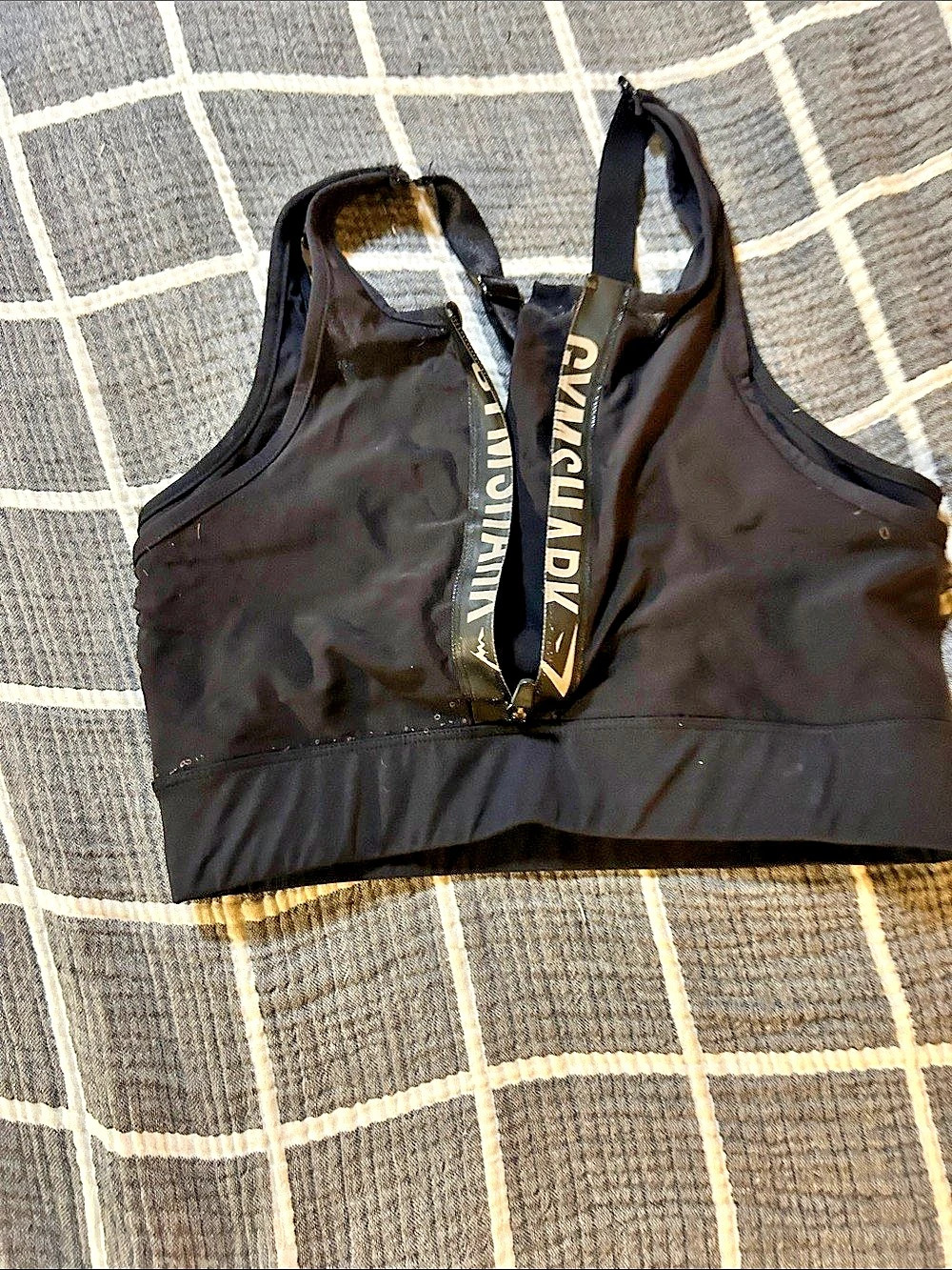 Gymshark Front Zip Sports Bra Black